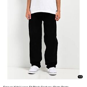 Empyre Kid’s Loose Fit Black Corduroy Skate Pants